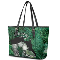 New Zealand Aroha Koe Mama Leather Tote Bag Maori Hongi - Pounamu LT7 - Polynesian Pride