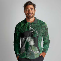 New Zealand Aroha Koe Mama Long Sleeve Polo Shirt Maori Hongi - Pounamu LT7 - Polynesian Pride