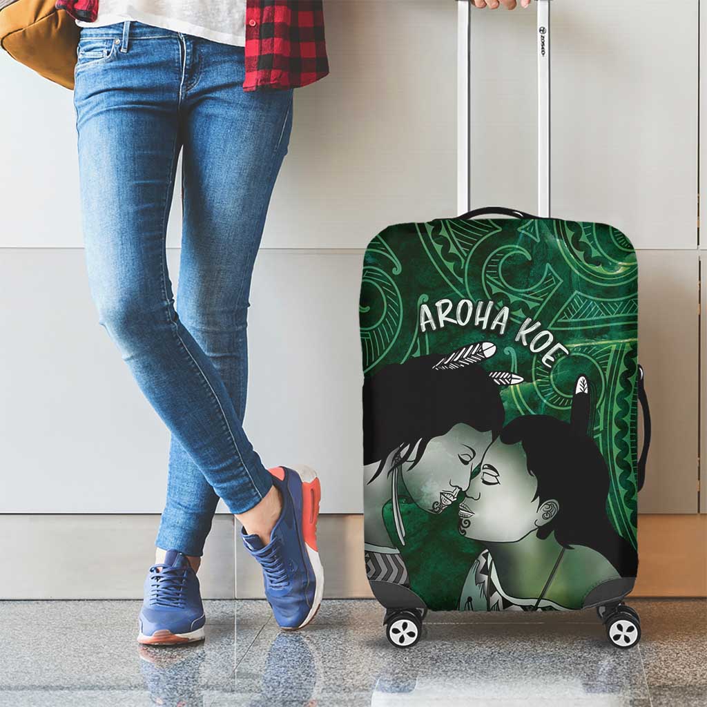 New Zealand Aroha Koe Mama Luggage Cover Maori Hongi - Pounamu LT7 - Polynesian Pride