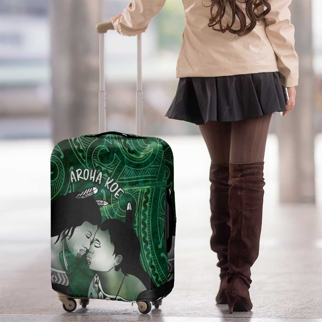New Zealand Aroha Koe Mama Luggage Cover Maori Hongi - Pounamu LT7 - Polynesian Pride