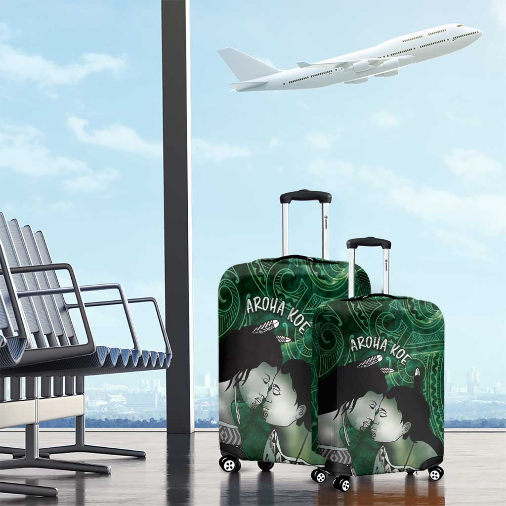 New Zealand Aroha Koe Mama Luggage Cover Maori Hongi - Pounamu LT7 - Polynesian Pride