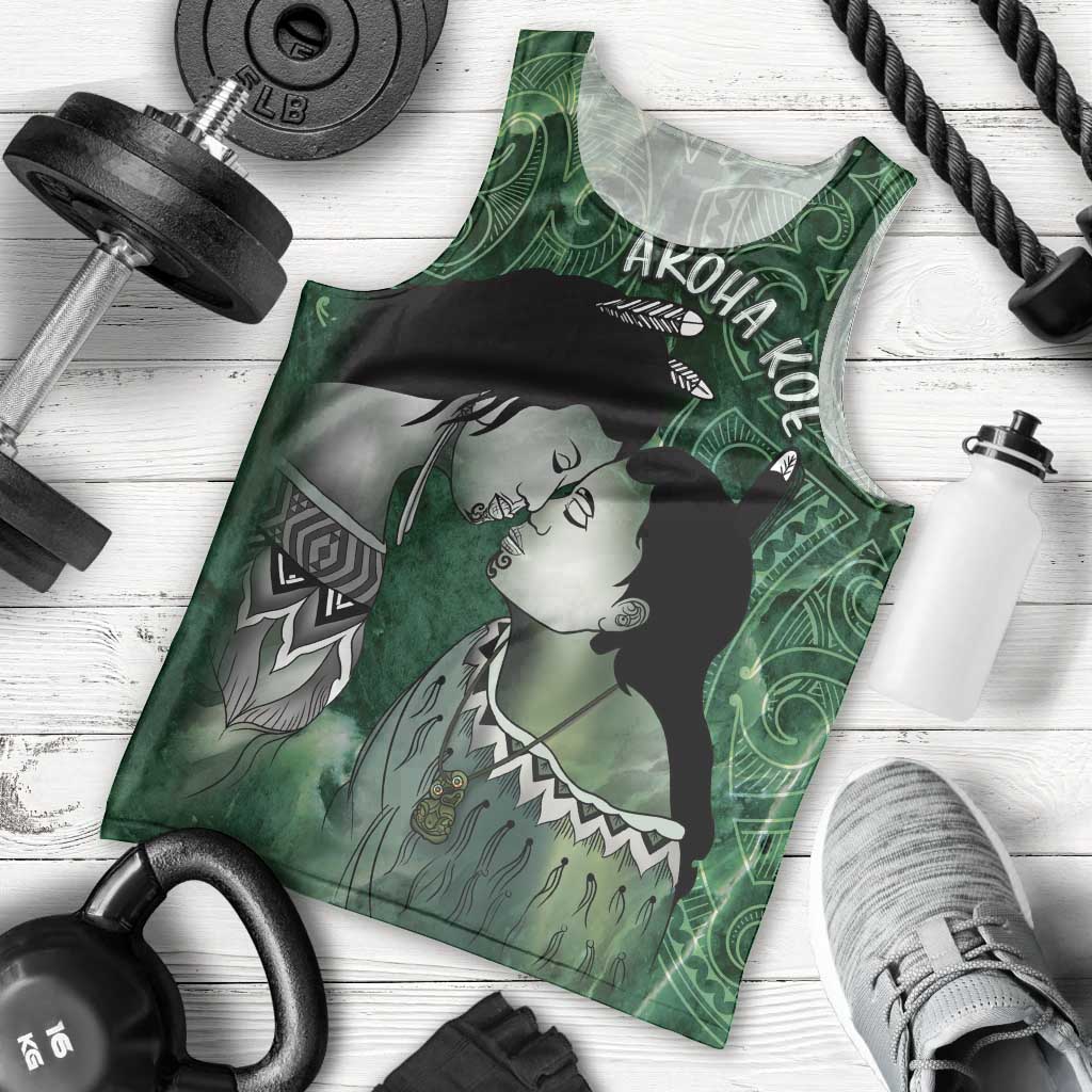 New Zealand Aroha Koe Mama Men Tank Top Maori Hongi - Pounamu LT7 - Polynesian Pride