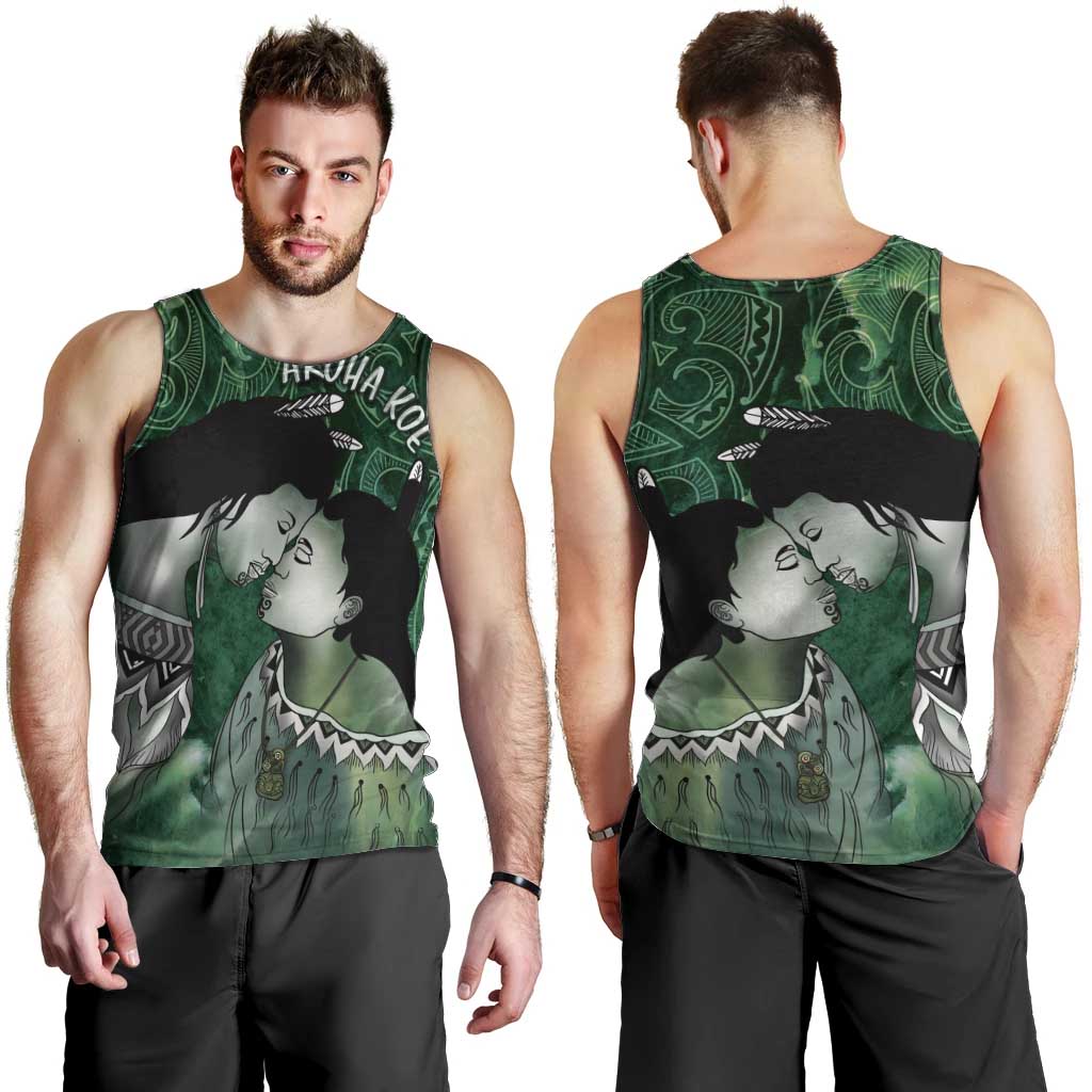New Zealand Aroha Koe Mama Men Tank Top Maori Hongi - Pounamu LT7 - Polynesian Pride