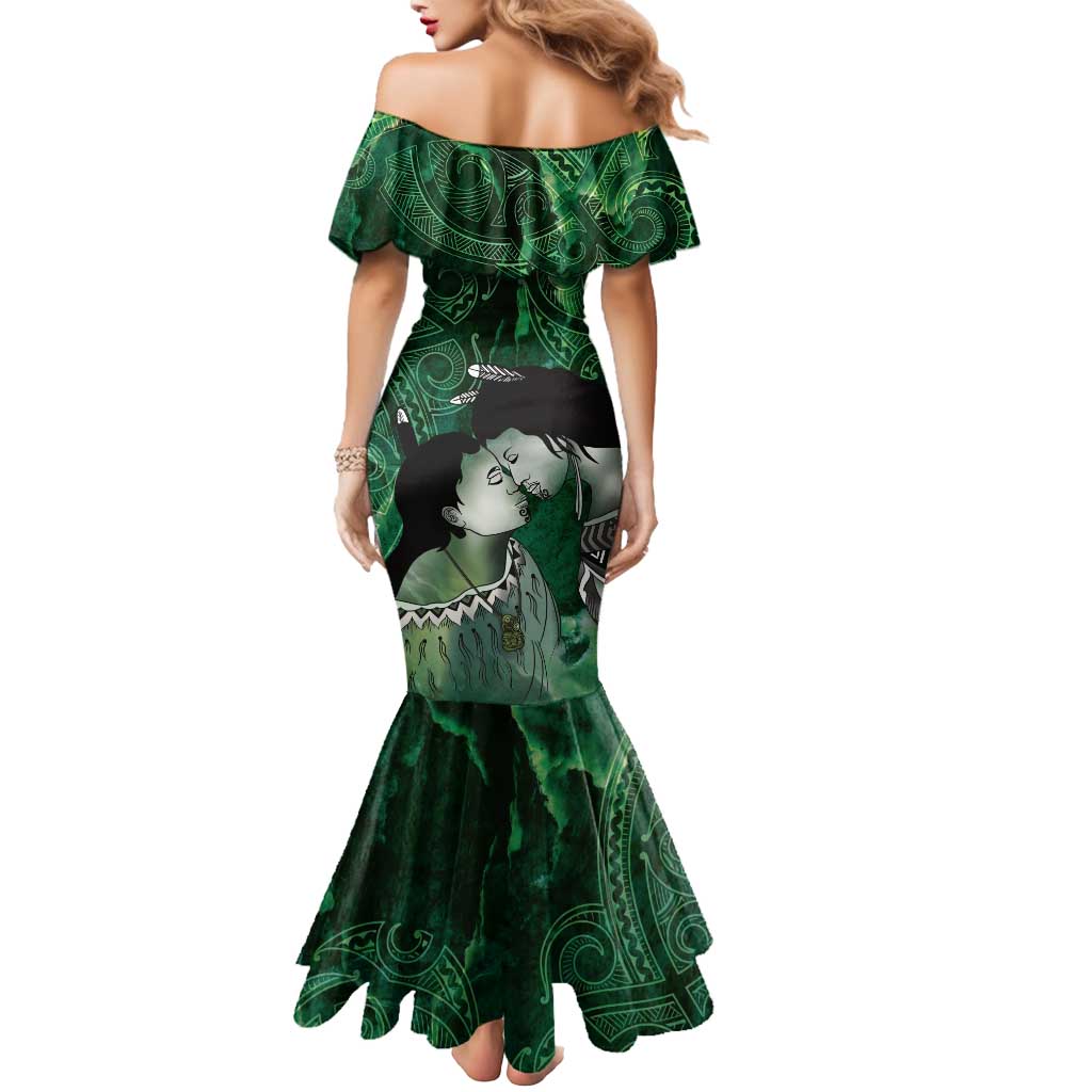 New Zealand Aroha Koe Mama Mermaid Dress Maori Hongi - Pounamu LT7 - Polynesian Pride