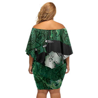 New Zealand Aroha Koe Mama Off Shoulder Short Dress Maori Hongi - Pounamu LT7 - Polynesian Pride