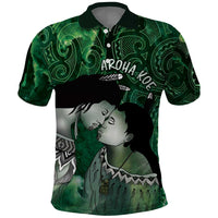 New Zealand Aroha Koe Mama Polo Shirt Maori Hongi - Pounamu LT7 Green - Polynesian Pride