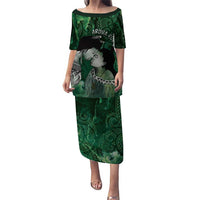 New Zealand Aroha Koe Mama Puletasi Maori Hongi - Pounamu LT7 Long Dress Green - Polynesian Pride