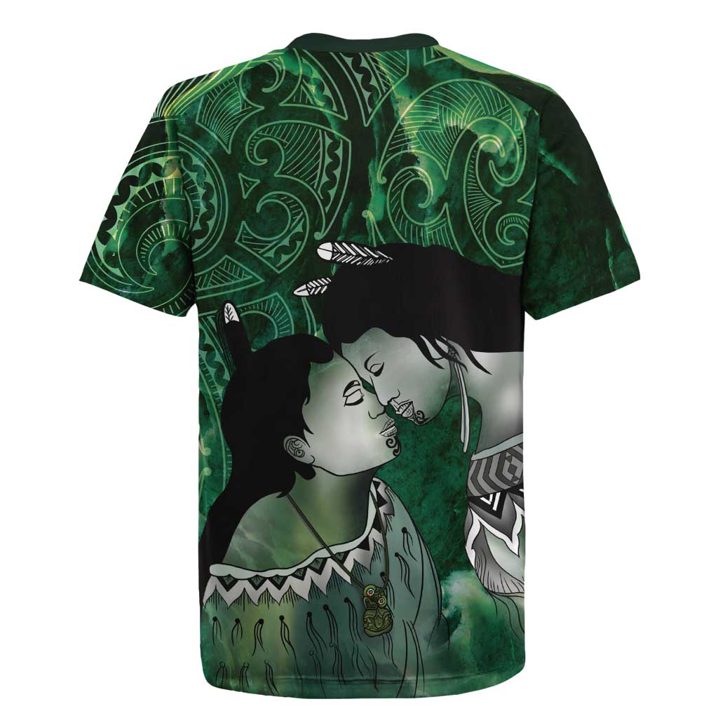 New Zealand Aroha Koe Mama Rugby Jersey Maori Hongi - Pounamu LT7 - Polynesian Pride