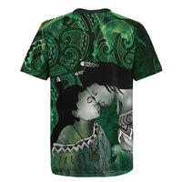 New Zealand Aroha Koe Mama Rugby Jersey Maori Hongi - Pounamu LT7 - Polynesian Pride