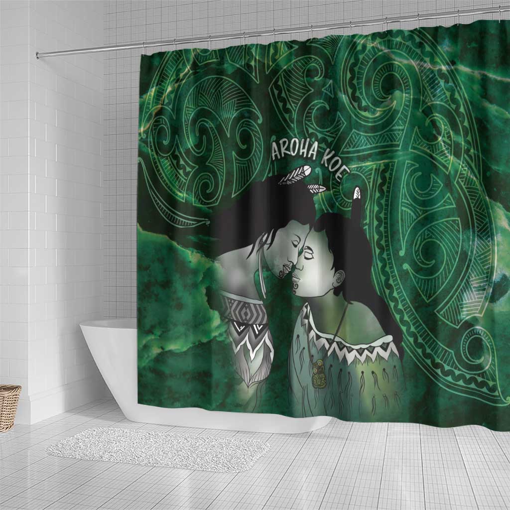 New Zealand Aroha Koe Mama Shower Curtain Maori Hongi - Pounamu LT7 - Polynesian Pride
