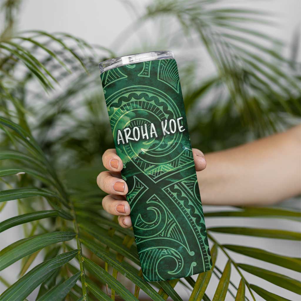 New Zealand Aroha Koe Mama Skinny Tumbler Maori Hongi - Pounamu LT7 - Polynesian Pride