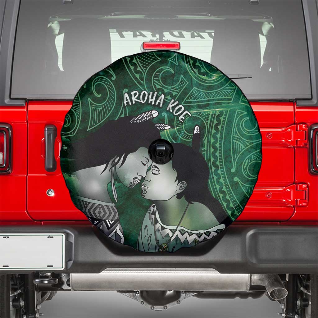 New Zealand Aroha Koe Mama Spare Tire Cover Maori Hongi - Pounamu LT7 - Polynesian Pride