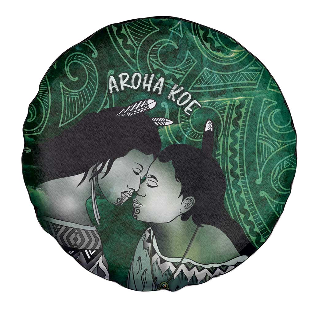 New Zealand Aroha Koe Mama Spare Tire Cover Maori Hongi - Pounamu LT7 - Polynesian Pride