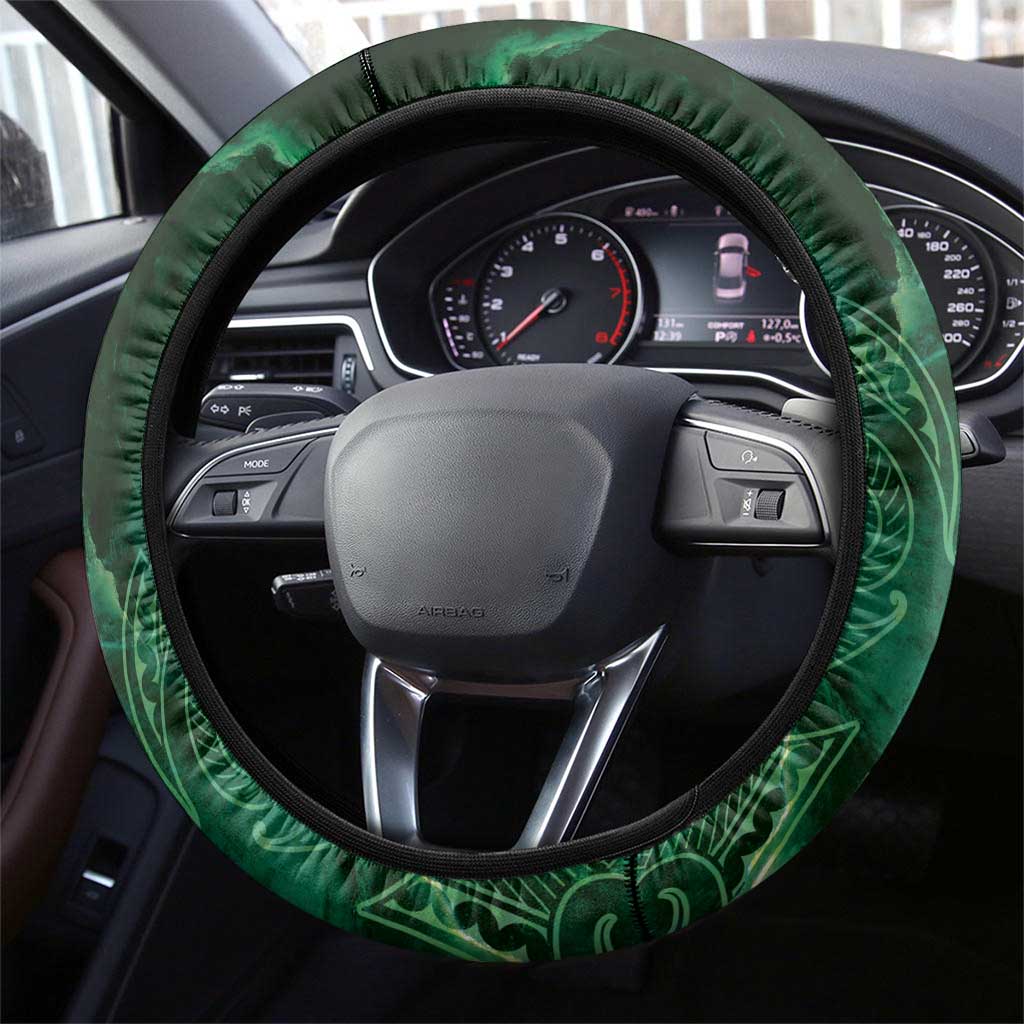 New Zealand Aroha Koe Mama Steering Wheel Cover Maori Hongi - Pounamu LT7 - Polynesian Pride
