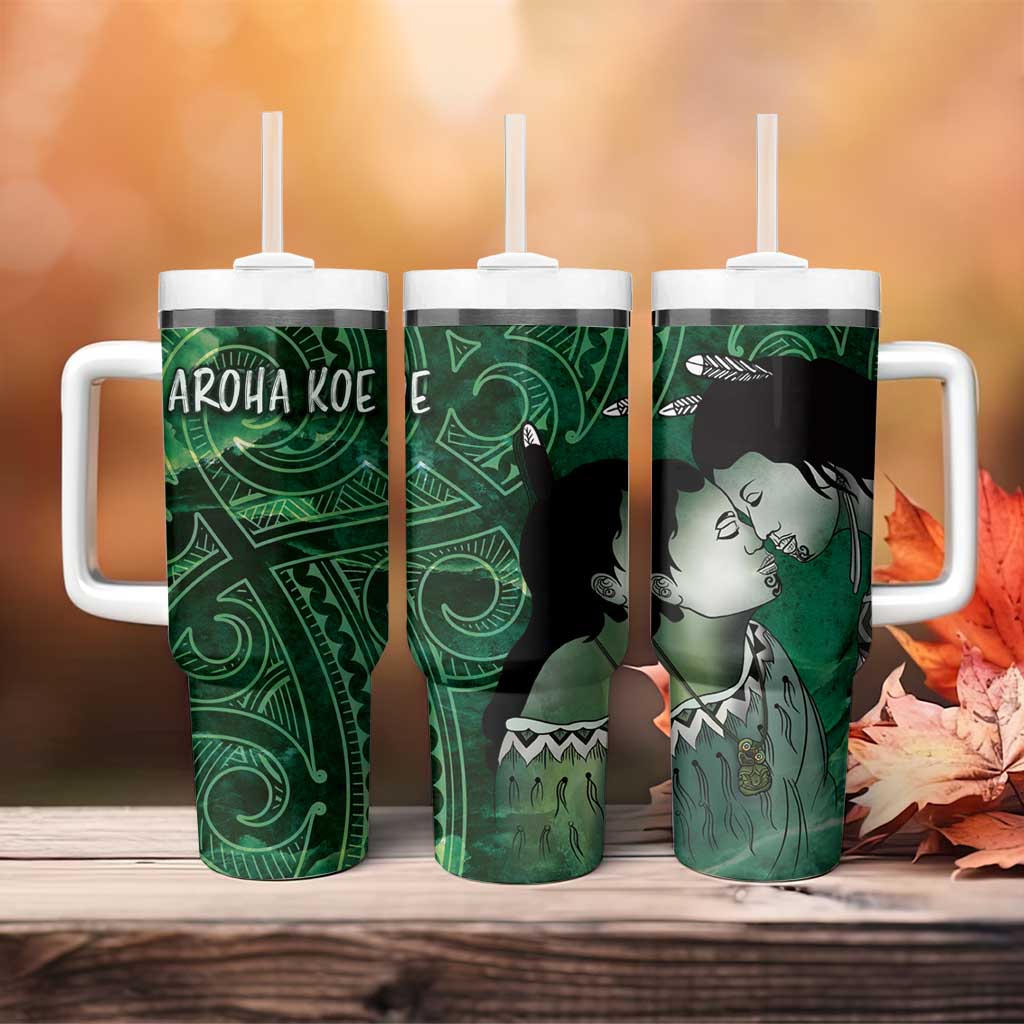 New Zealand Aroha Koe Mama Tumbler With Handle Maori Hongi - Pounamu LT7 - Polynesian Pride