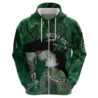 New Zealand Aroha Koe Mama Zip Hoodie Maori Hongi - Pounamu LT7 - Polynesian Pride