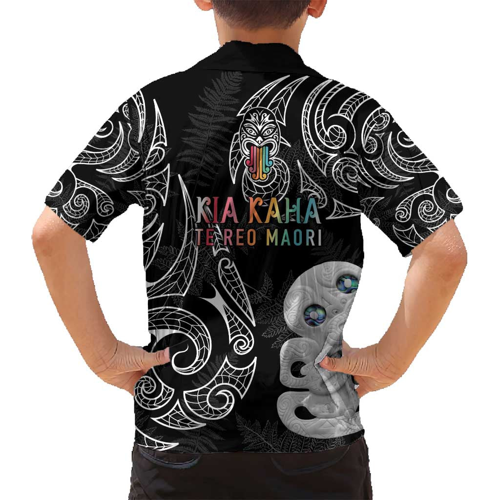Kia Hara Te reo Maori Family Matching Long Sleeve Bodycon Dress and Hawaiian Shirt Manaia Moko Pattern LT7 - Polynesian Pride