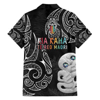 Kia Hara Te reo Maori Family Matching Off Shoulder Maxi Dress and Hawaiian Shirt Manaia Moko Pattern LT7 - Polynesian Pride