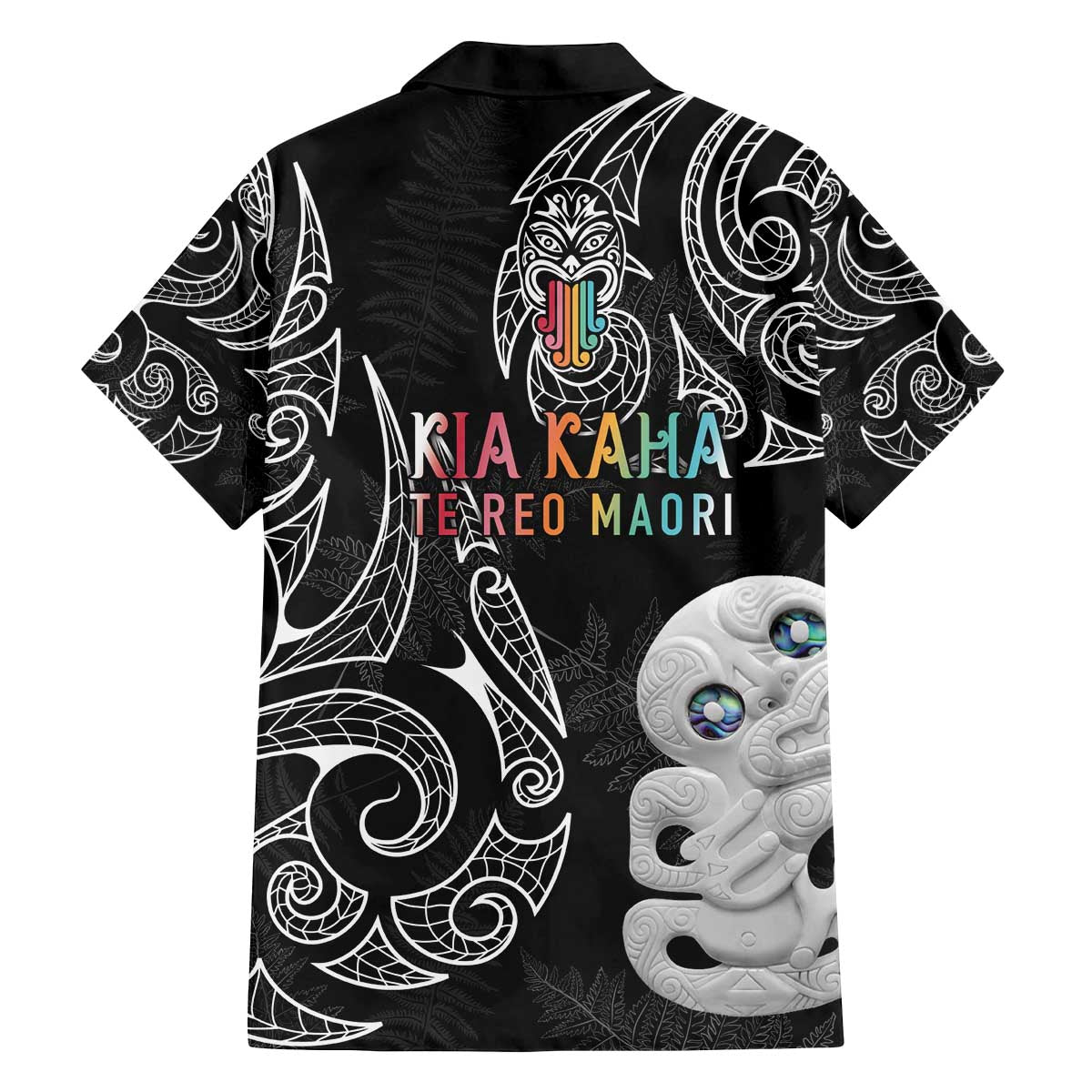 Kia Hara Te reo Maori Family Matching Off Shoulder Short Dress and Hawaiian Shirt Manaia Moko Pattern LT7 - Polynesian Pride