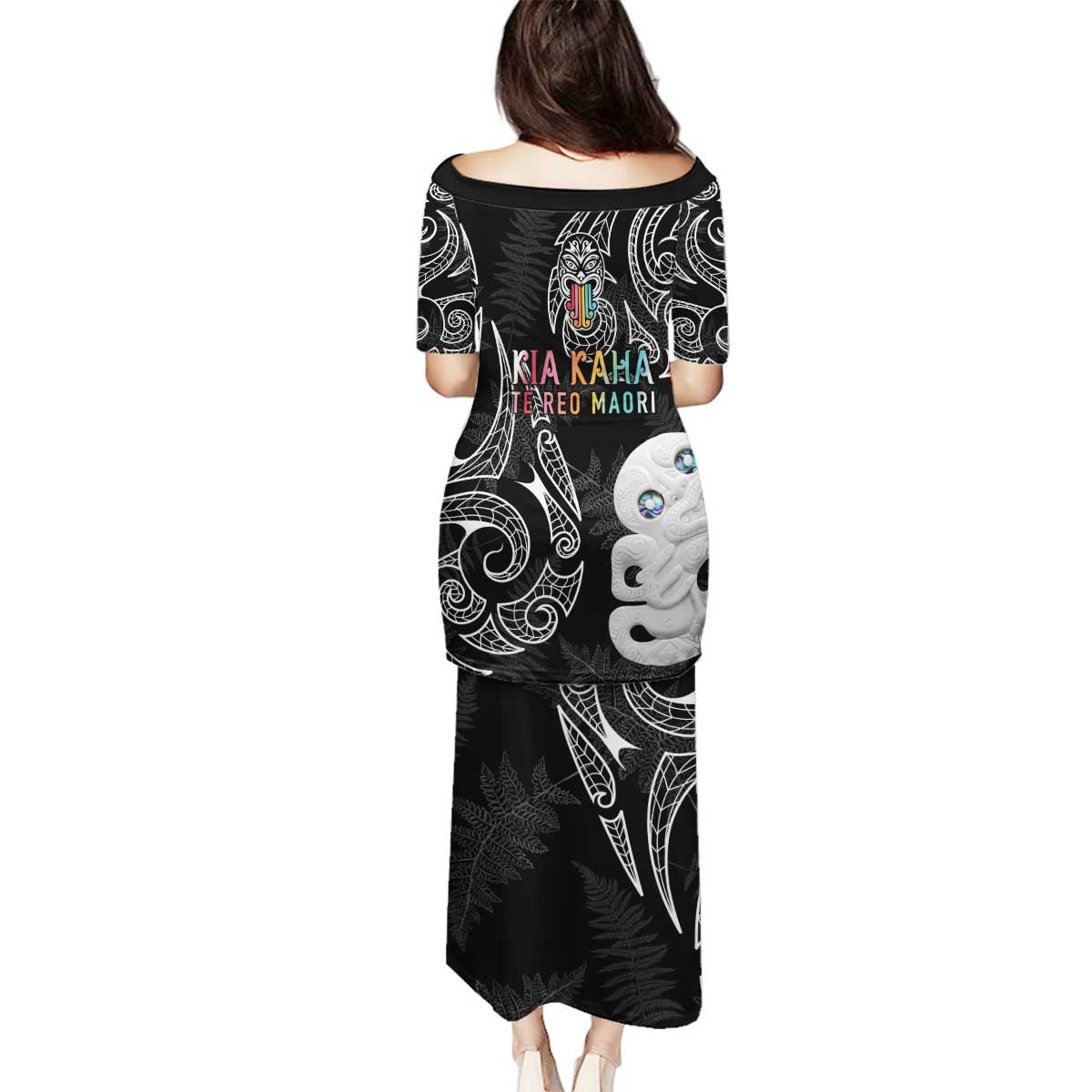 Kia Hara Te reo Maori Family Matching Puletasi and Hawaiian Shirt Manaia Moko Pattern LT7 - Polynesian Pride