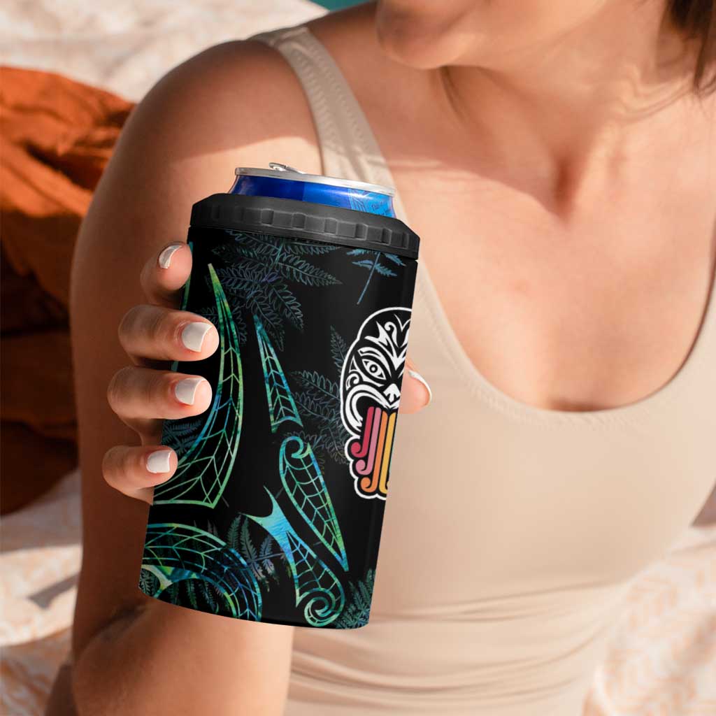 Kia Hara Te reo Maori 4 in 1 Can Cooler Tumbler Manaia Moko Mix Paua Shell