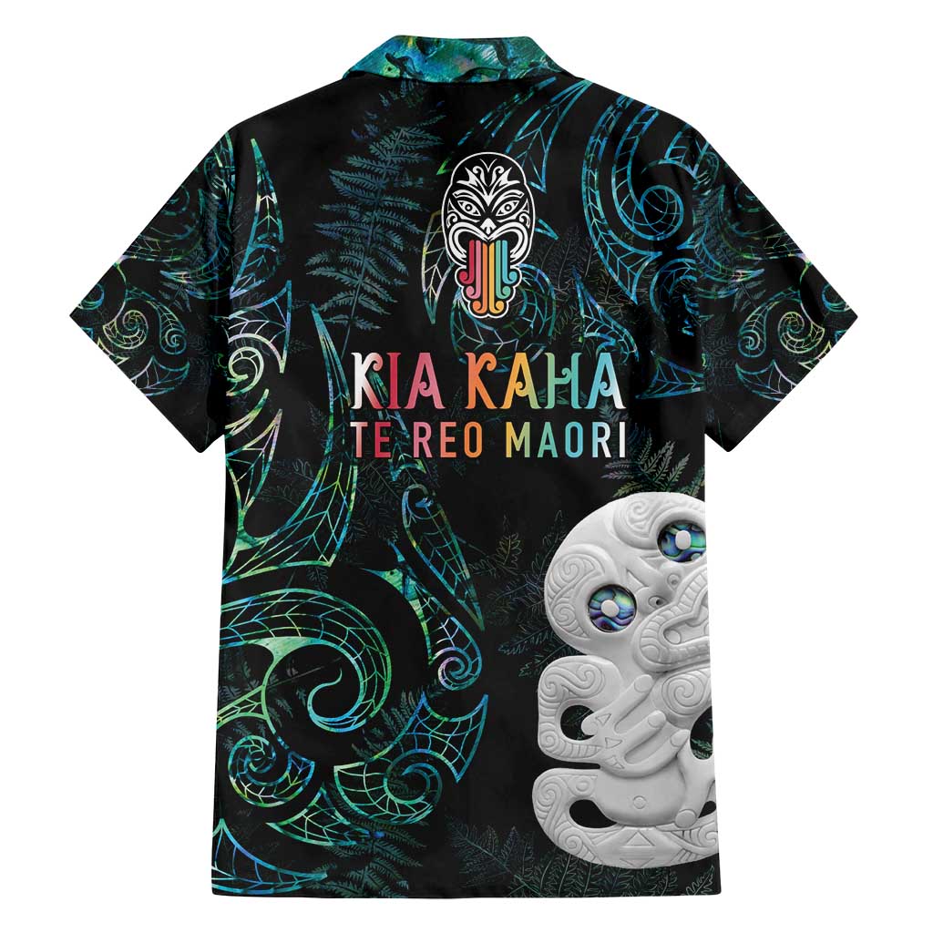 Kia Hara Te reo Maori Family Matching Off Shoulder Maxi Dress and Hawaiian Shirt Manaia Moko Mix Paua Shell LT7 - Polynesian Pride