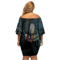 Kia Hara Te reo Maori Family Matching Off Shoulder Short Dress and Hawaiian Shirt Manaia Moko Mix Paua Shell LT7 - Polynesian Pride