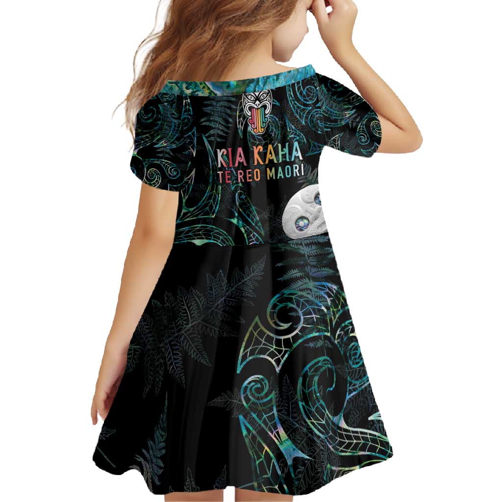 Kia Hara Te reo Maori Family Matching Tank Maxi Dress and Hawaiian Shirt Manaia Moko Mix Paua Shell LT7 - Polynesian Pride