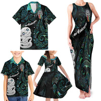 Kia Hara Te reo Maori Family Matching Tank Maxi Dress and Hawaiian Shirt Manaia Moko Mix Paua Shell LT7 - Polynesian Pride