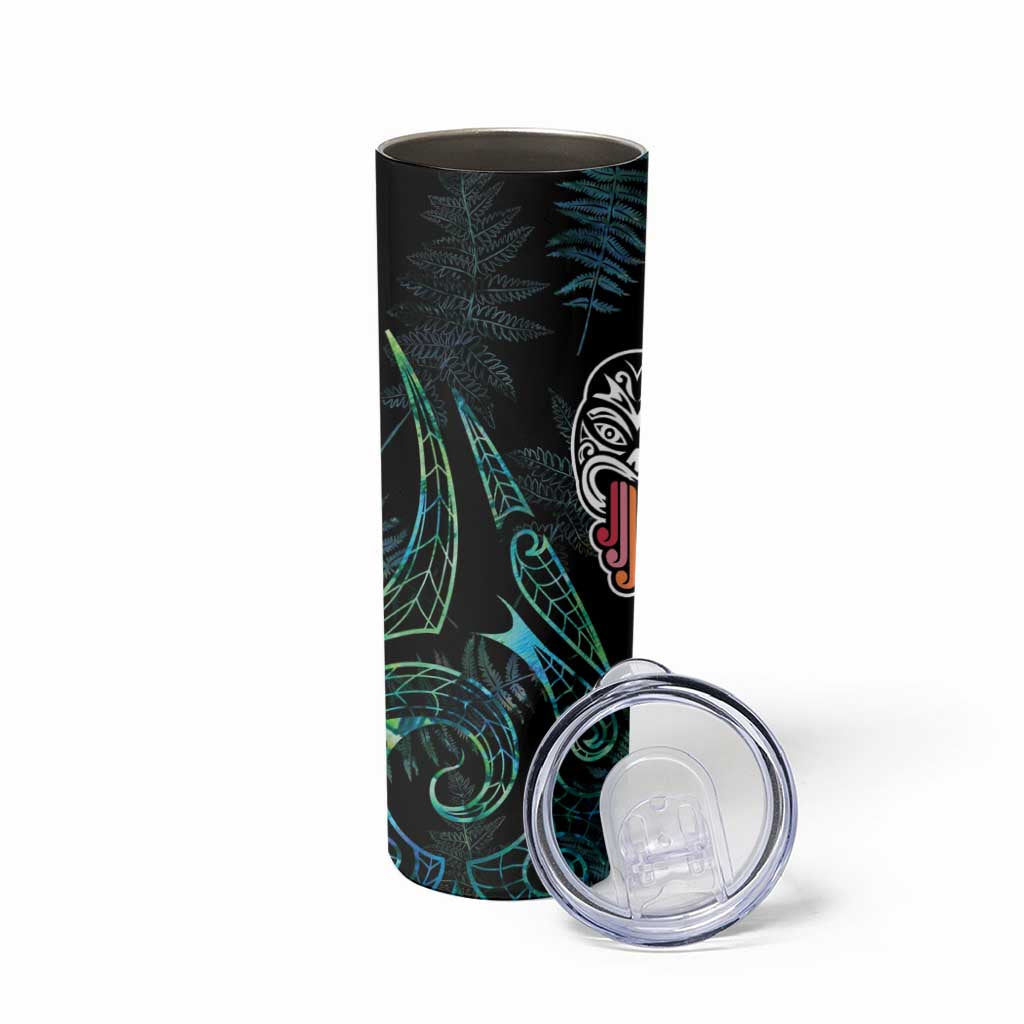 Kia Hara Te reo Maori Skinny Tumbler Manaia Moko Mix Paua Shell LT7 - Polynesian Pride