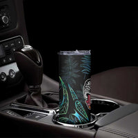 Kia Hara Te reo Maori Skinny Tumbler Manaia Moko Mix Paua Shell LT7 - Polynesian Pride