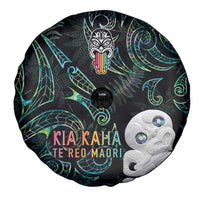 Kia Hara Te reo Maori Spare Tire Cover Manaia Moko Mix Paua Shell LT7 - Polynesian Pride