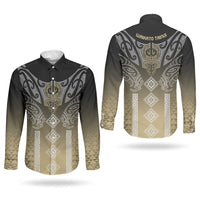 Aotearoa Maori Iwi Heritage Couples Matching Short Sleeve Bodycon Dress and Long Sleeve Button Shirt Waikato Tainui Parauri LT7 - Polynesian Pride