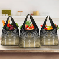 Aotearoa Maori Iwi Heritage Grocery Bag Waikato Tainui Parauri LT7 3-pack One Size Earth Gold - Polynesian Pride
