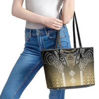 Aotearoa Maori Iwi Heritage Leather Tote Bag Waikato Tainui Parauri LT7 - Polynesian Pride