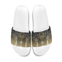 Aotearoa Maori Iwi Heritage Slide Sandals Waikato Tainui Parauri LT7 Earth Gold - Polynesian Pride