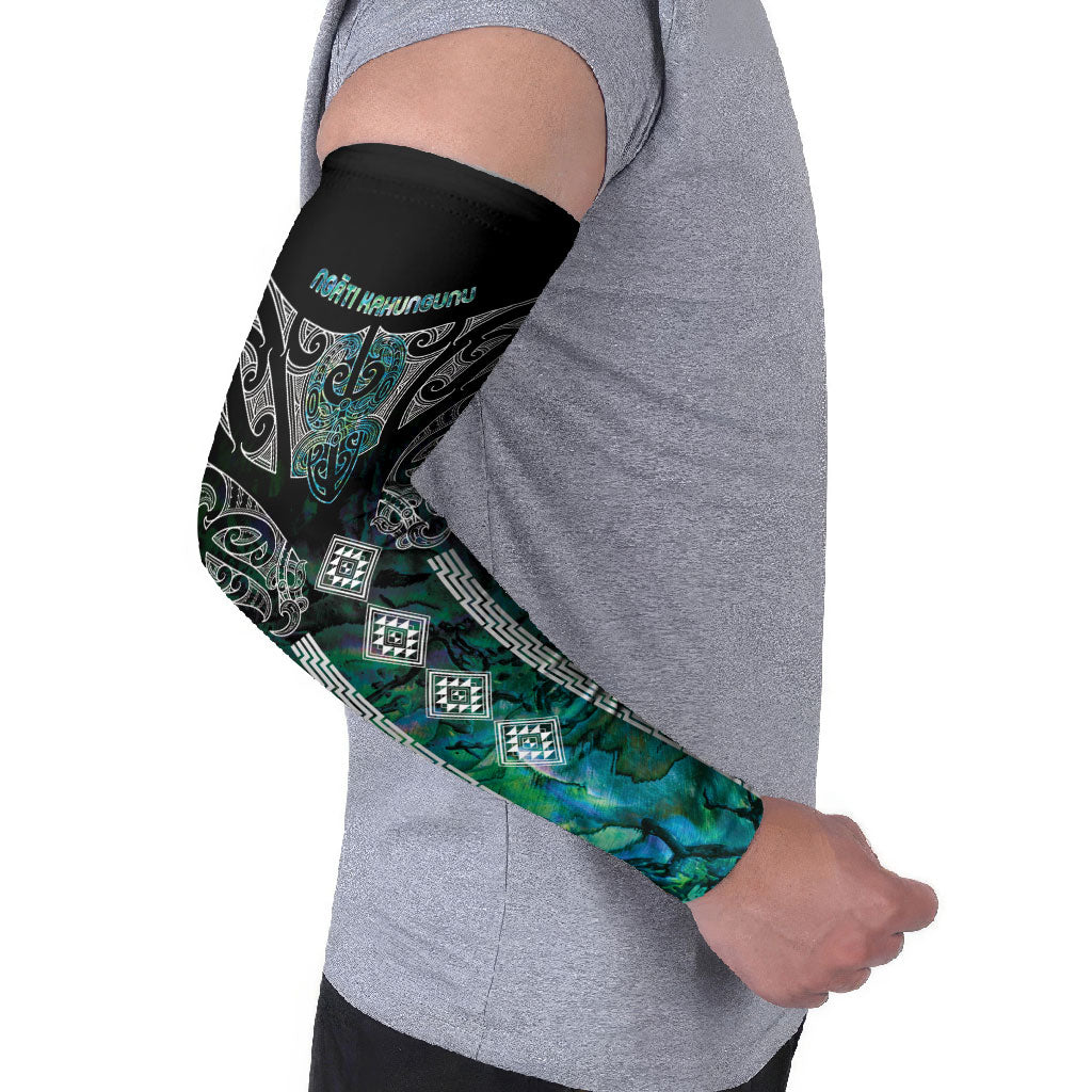 Aotearoa Maori Iwi Heritage Arm Sleeves Ngati Kahungunu Paua Shell Turquoise LT7 - Polynesian Pride