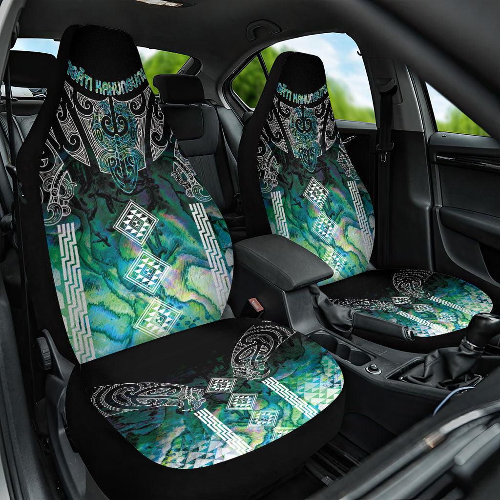 Aotearoa Maori Iwi Heritage Car Seat Cover Ngati Kahungunu Paua Shell Turquoise LT7 One Size Green Blue - Polynesian Pride