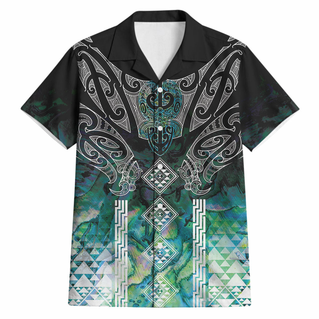 Aotearoa Maori Iwi Heritage Hawaiian Shirt Ngati Kahungunu Paua Shell Turquoise LT7 Green Blue - Polynesian Pride