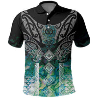 Aotearoa Maori Iwi Heritage Polo Shirt Ngati Kahungunu Paua Shell Turquoise LT7 Green Blue - Polynesian Pride