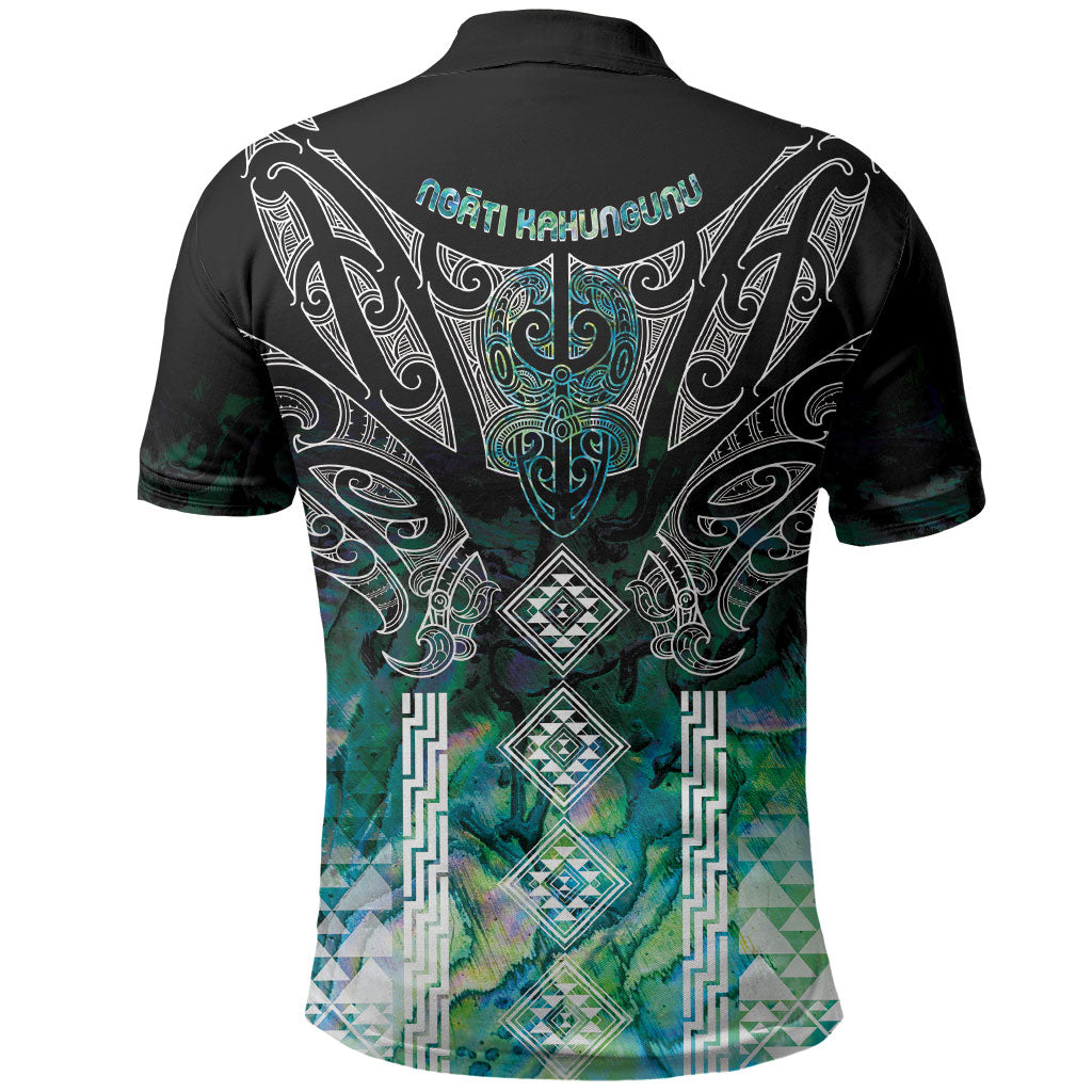 Aotearoa Maori Iwi Heritage Polo Shirt Ngati Kahungunu Paua Shell Turquoise LT7 - Polynesian Pride