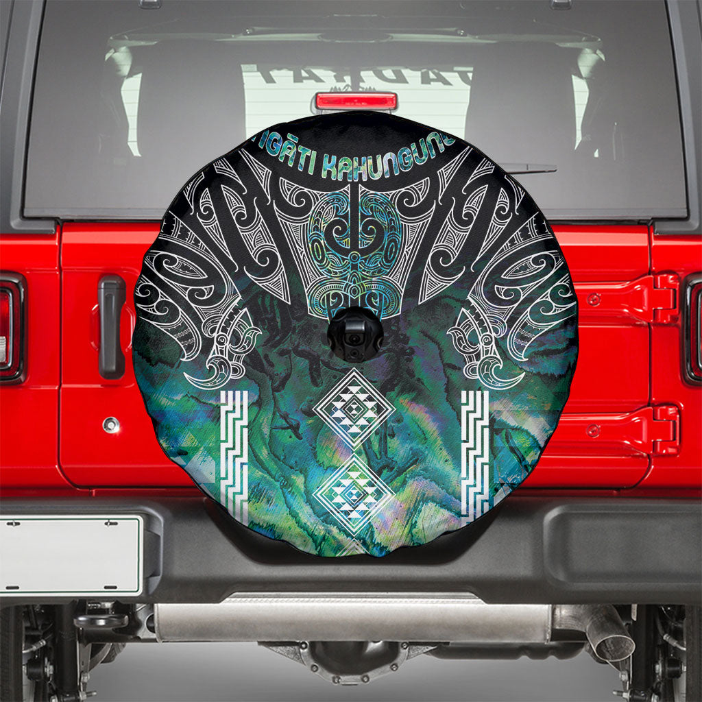 Aotearoa Maori Iwi Heritage Spare Tire Cover Ngati Kahungunu Paua Shell Turquoise LT7 - Polynesian Pride