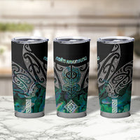 Aotearoa Maori Iwi Heritage Tumbler Cup Ngati Kahungunu Paua Shell Turquoise LT7 - Polynesian Pride