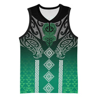 Aotearoa Maori Iwi Heritage Basketball Jersey Ngai Tahu Pounamu Green LT7 Unisex Jade Green - Polynesian Pride