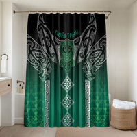 Aotearoa Maori Iwi Heritage Bathroom Set Ngai Tahu Pounamu Green LT7 Shower Curtain Only Jade Green - Polynesian Pride