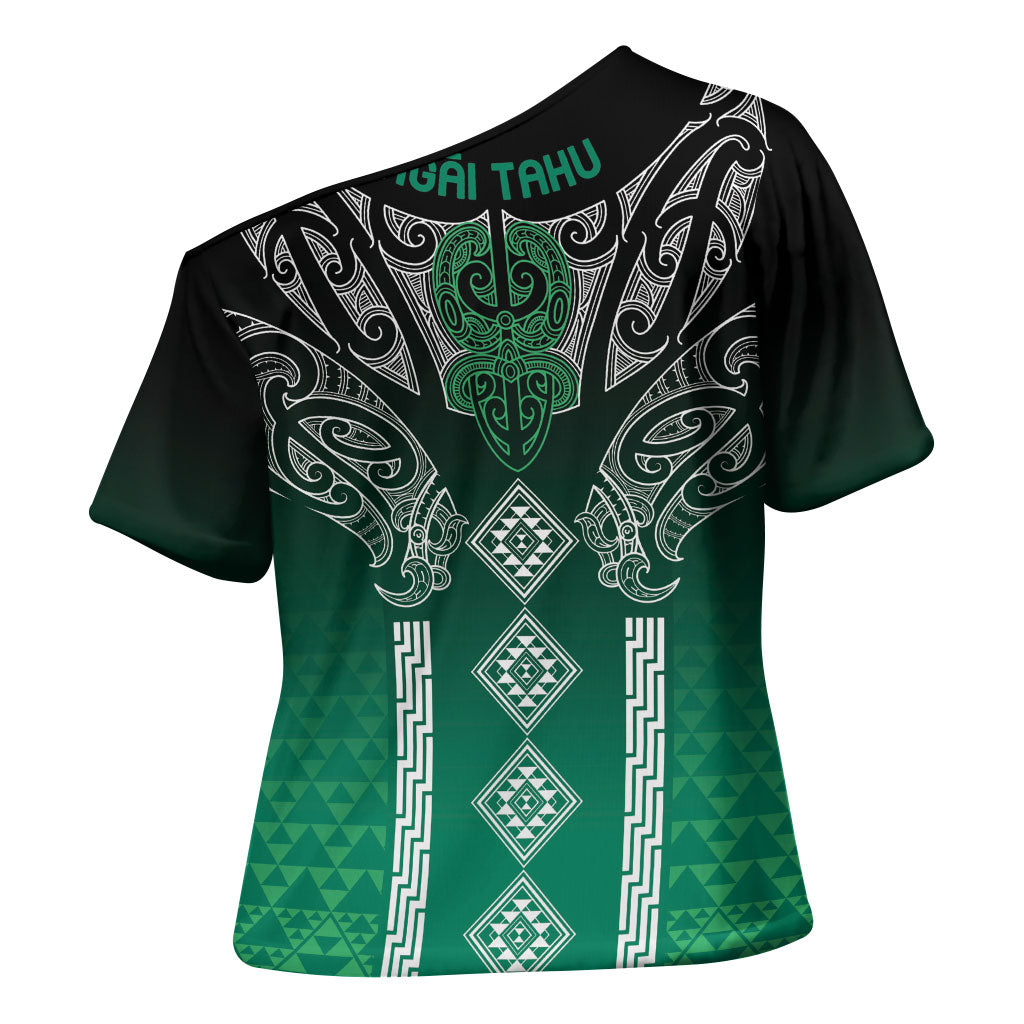 Aotearoa Maori Iwi Heritage Cross Shoulder Shirt Ngai Tahu Pounamu Green LT7 - Polynesian Pride