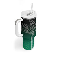 Aotearoa Maori Iwi Heritage Tumbler With Handle Ngai Tahu Pounamu Green LT7 - Polynesian Pride