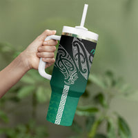 Aotearoa Maori Iwi Heritage Tumbler With Handle Ngai Tahu Pounamu Green LT7 - Polynesian Pride