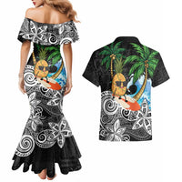 Tropical Christmas Polynesian Couples Matching Mermaid Dress and Hawaiian Shirt Funny Surfing Pineapple LT7 - Polynesian Pride