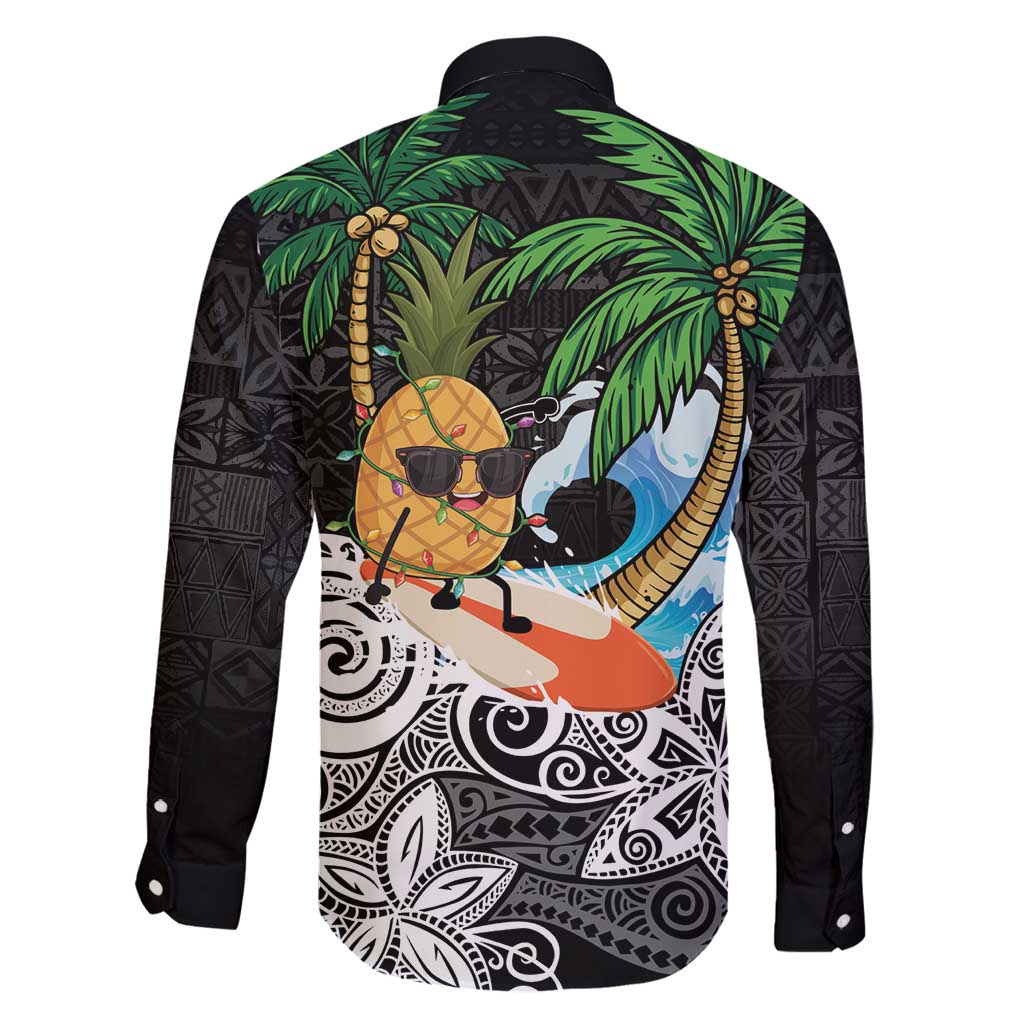 Tropical Christmas Polynesian Family Matching Long Sleeve Bodycon Dress and Hawaiian Shirt Funny Surfing Pineapple LT7 - Polynesian Pride